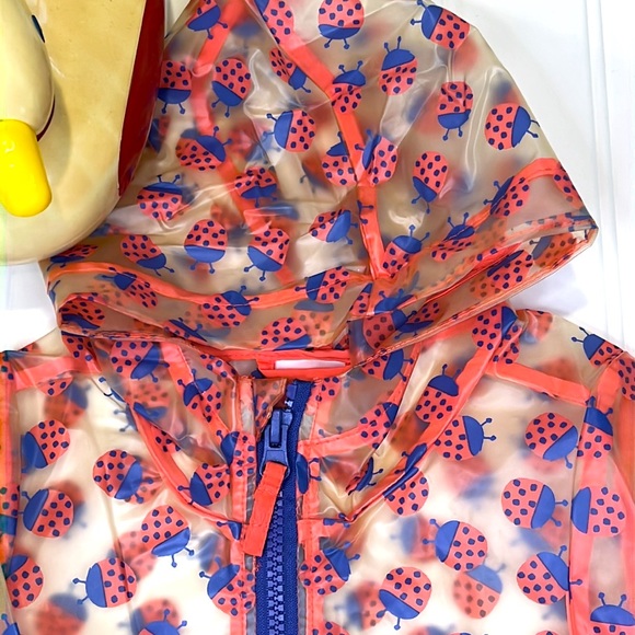 Cat & Jack Raincoat Clear Lady Bugs Zipper Front Size 12 Months - Picture 2 of 7